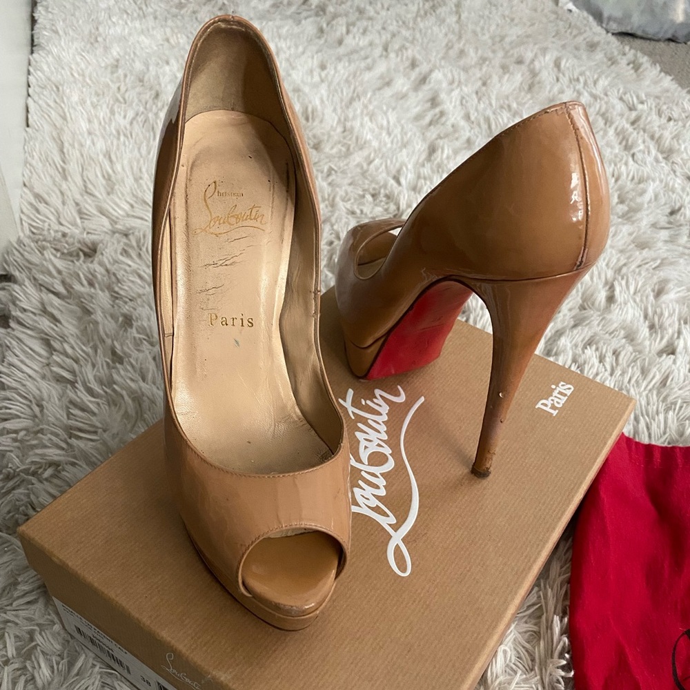 Christian Louboutin PIGALLE 120 platform Patent Calf (Nude)